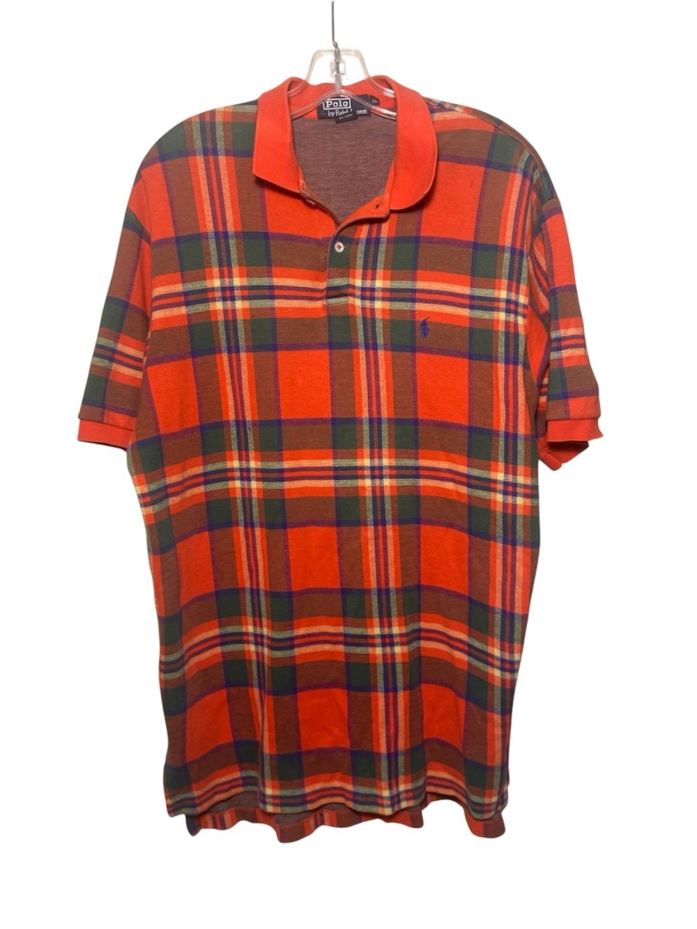 Polo Ralph Lauren  Vintage Plaid Polo XL Cotton Vibrant Preppy Classic cotton